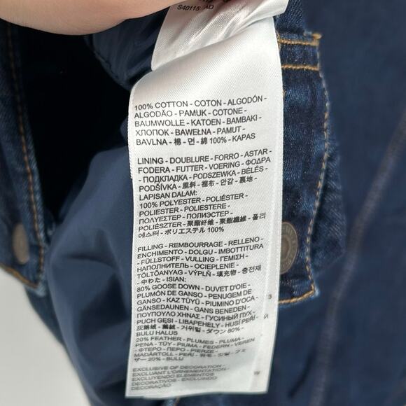 Men's Blue Denim Levi's Goose Down Feathers Jean Jacket XXL Style No. 21493 - Picture 6 of 8